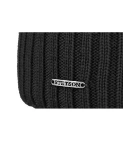 Stetson Beanie Wool Black -Monde Chapeau beanie wool blackbonnet20revers20noir20laine