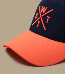 WATTS Cassquette Tribe Bleu Marine Orange Fluo -Monde Chapeau cassquette tribe bleu marine orange fluo 2