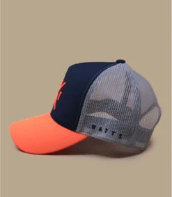 WATTS Cassquette Tribe Bleu Marine Orange Fluo -Monde Chapeau cassquette tribe bleu marine orange fluo 3