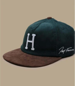 HUF Corduroy Classic H Strapback Forest Green -Monde Chapeau corduroy classic h strapback forest green 2