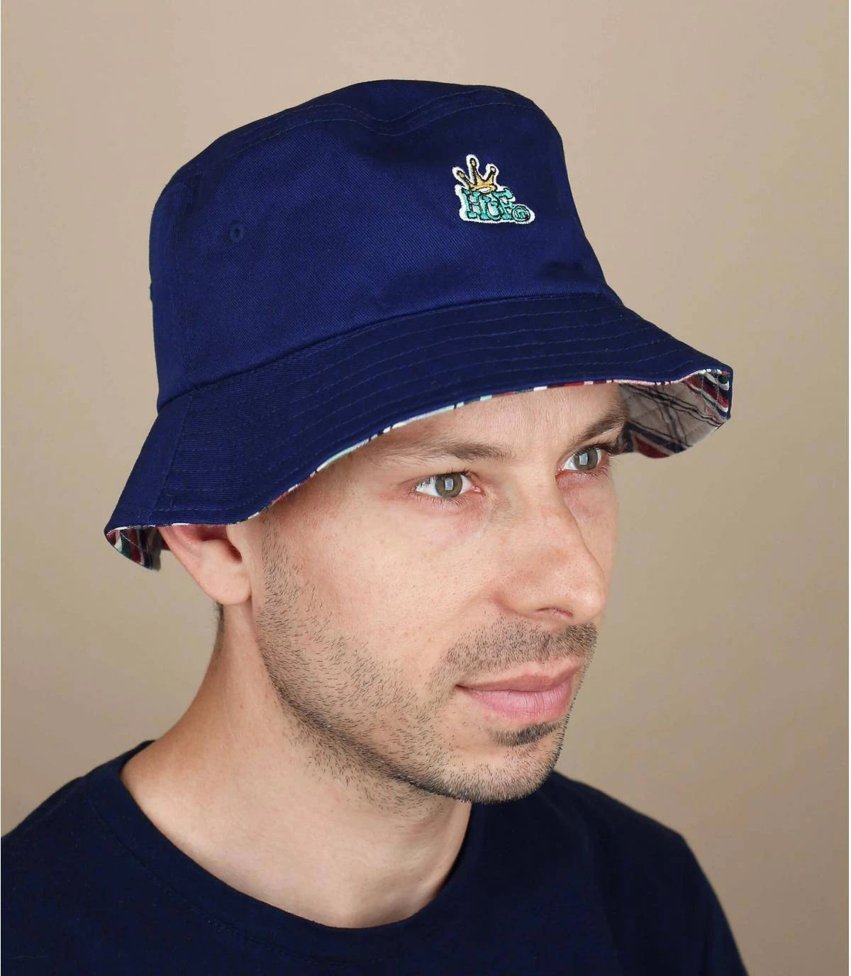 HUF Crown Reversible Bucket Navy Blazer 3 HUF Crown Reversible Bucket Navy Blazer