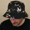 OBEY Digital Floral Bucket Black 2 OBEY Digital Floral Bucket Black -Monde Chapeau digital floral bucket black