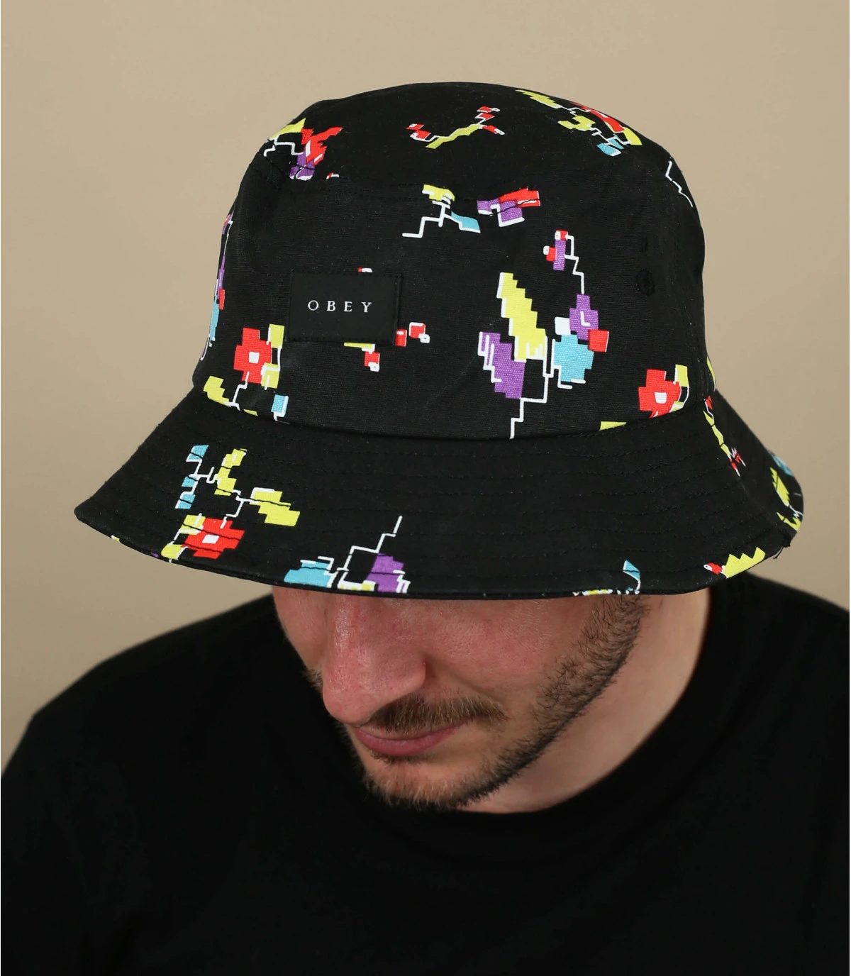 OBEY Digital Floral Bucket Black 3 OBEY Digital Floral Bucket Black