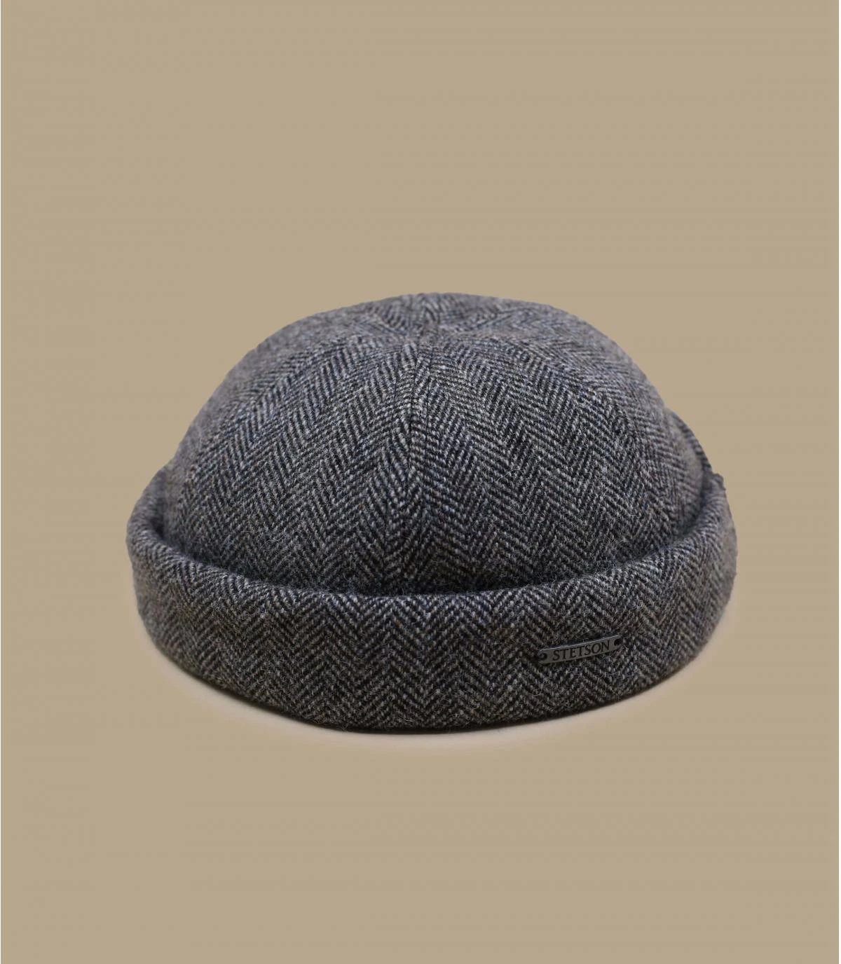 Stetson Docker Wool Grey Herringbone 4 Stetson Docker Wool Grey Herringbone – Image 2