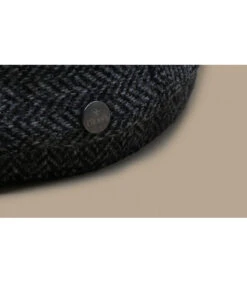 Driver Cap Herringbone Grey -Monde Chapeau driver cap herringbone greyberet20gris20laine