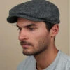 Driver Cap Herringbone Grey -Monde Chapeau driver cap herringbone greyberet20gris20laine20Driver20Cap20Herringbone20grey