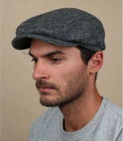 Driver Cap Herringbone Grey
