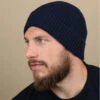 Engineered Knit Ribbed Beanie Oxford Navy 2 Engineered Knit Ribbed Beanie Oxford Navy -Monde Chapeau engineered knit ribbed beanie oxford navy