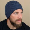 Engineered Knit Ribbed Beanie Steel Blue 2 Engineered Knit Ribbed Beanie Steel Blue -Monde Chapeau engineered knit ribbed beanie steel blue
