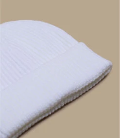 Engineered Knit Ribbed Beanie White -Monde Chapeau engineered knit ribbed beanie white 1