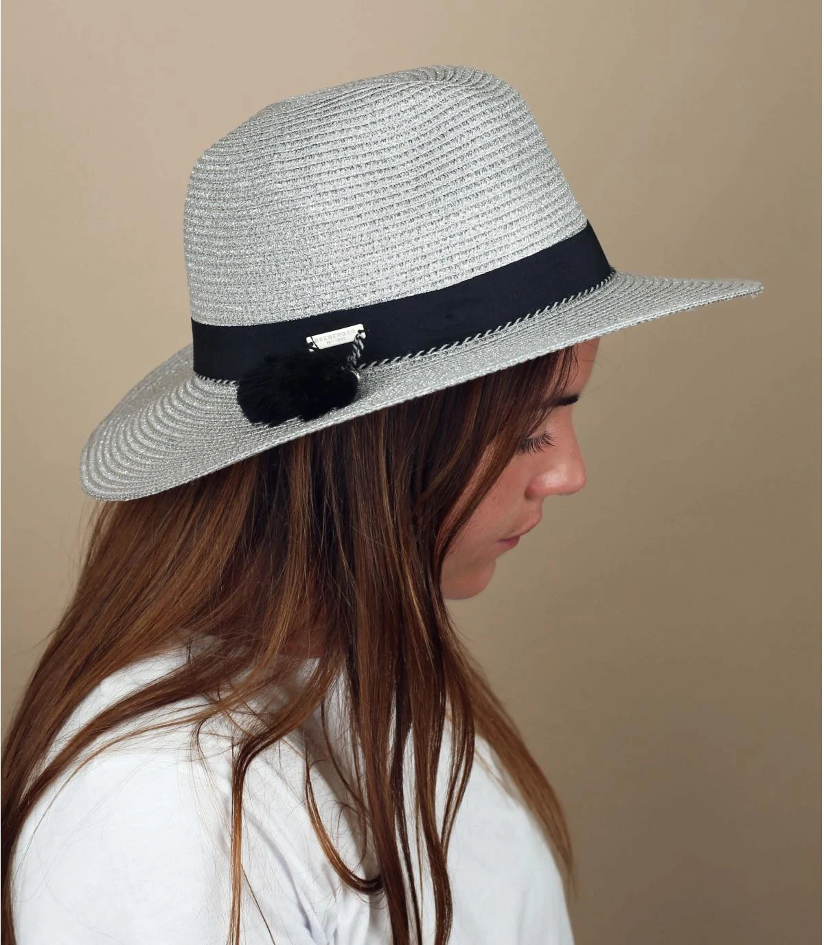 Seeberger Fedora In Shiny Braid Light Grey 3 Seeberger Fedora In Shiny Braid Light Grey
