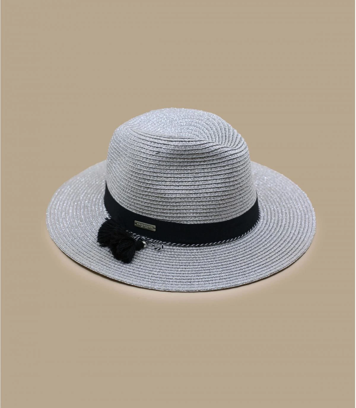 Seeberger Fedora In Shiny Braid Light Grey 4 Seeberger Fedora In Shiny Braid Light Grey – Image 2