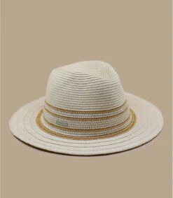 Seeberger Fedora Shiny Insert Linen Gold 7 Seeberger Fedora Shiny Insert Linen Gold -Monde Chapeau fedora shiny insert linen gold 1