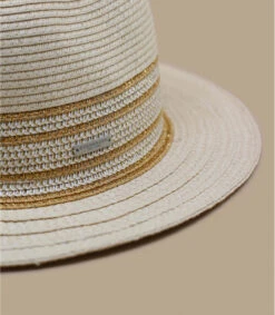 Seeberger Fedora Shiny Insert Linen Gold 8 Seeberger Fedora Shiny Insert Linen Gold -Monde Chapeau fedora shiny insert linen gold 2
