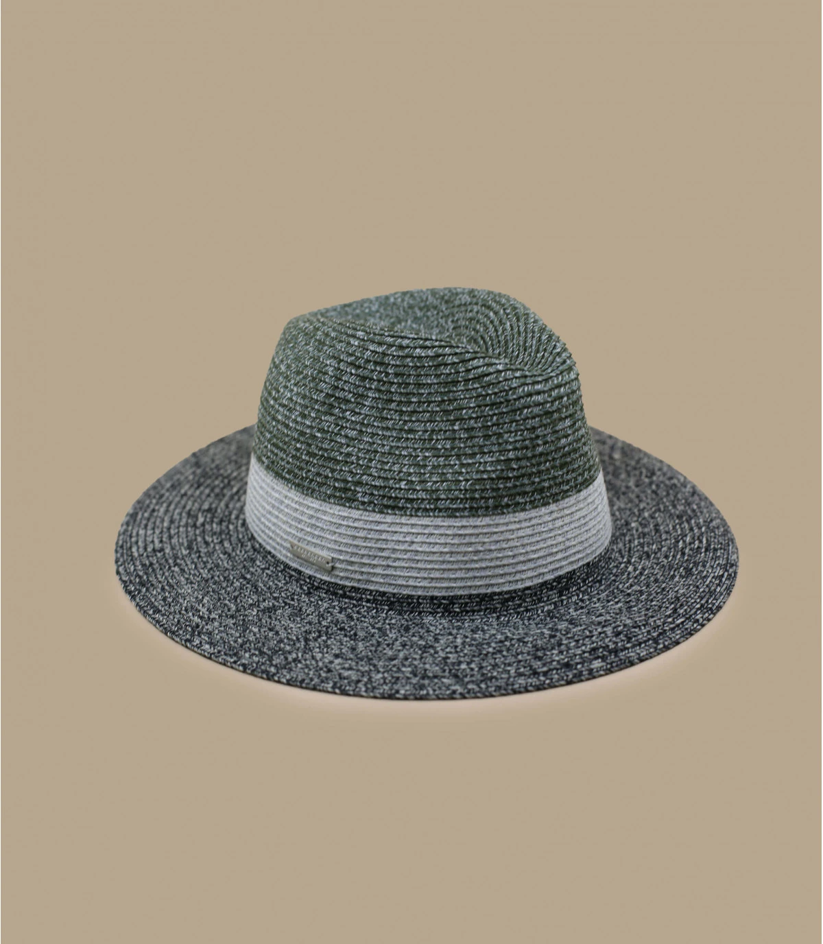 Seeberger Fedora Stripe Design Khaki Black 3 Seeberger Fedora Stripe Design Khaki Black