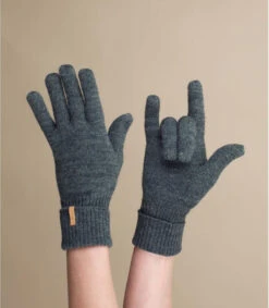 Barts Fine Knitted Gloves Dark Heather