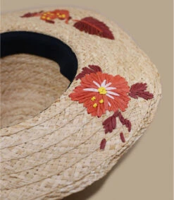 Seeberger Floppy Flower Hand Stich Natural Honey -Monde Chapeau floppy flower hand stich natural honey 4