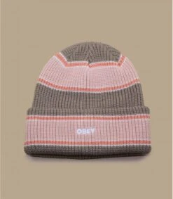 OBEY Future Stripe Beanie Pink Putty 6 OBEY Future Stripe Beanie Pink Putty -Monde Chapeau future stripe beanie pink putty 1