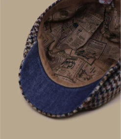 Stetson Hatteras Harris Tweed Beige Black Houndstooth -Monde Chapeau hatteras harris tweed beige black houndstooth 2