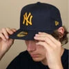 NEW ERA League Ess 5950 NY Navy Gold -Monde Chapeau league ess 5950 ny navy gold