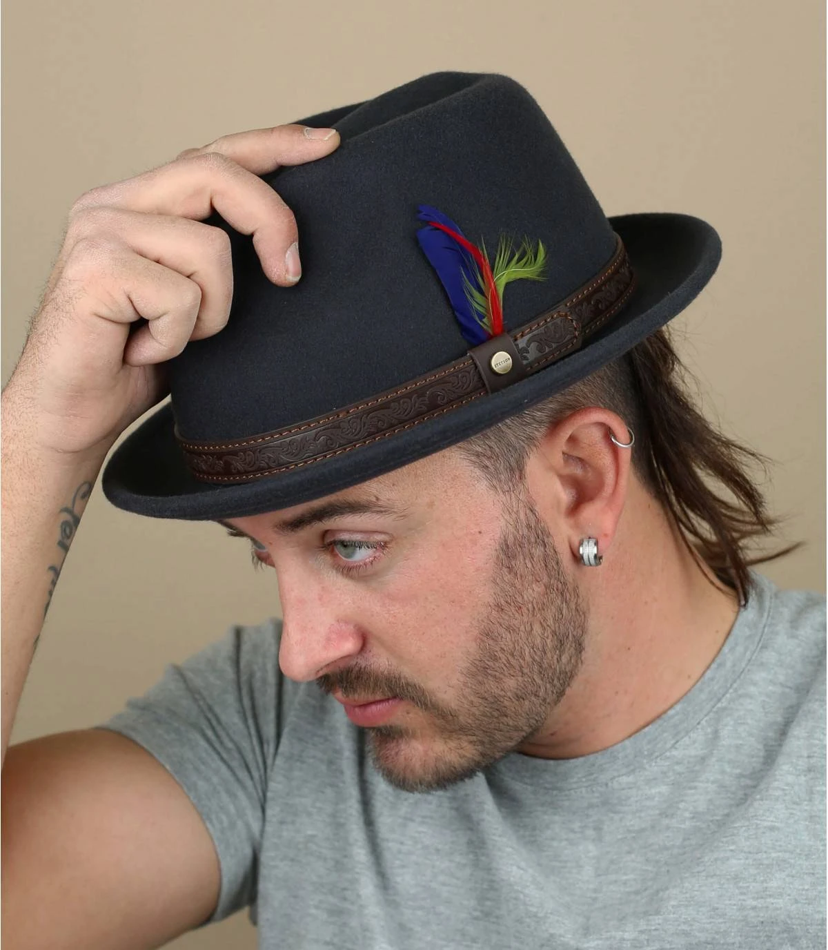 Stetson Player Woolfelt Grey 3 Stetson Player Woolfelt Grey