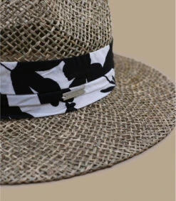 Seeberger Seagrass Fedora Summer Print Black 9 Seeberger Seagrass Fedora Summer Print Black -Monde Chapeau seagrass fedora summer print black 2