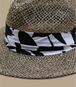 Seeberger Seagrass Fedora Summer Print Black 10 Seeberger Seagrass Fedora Summer Print Black -Monde Chapeau seagrass fedora summer print black 3