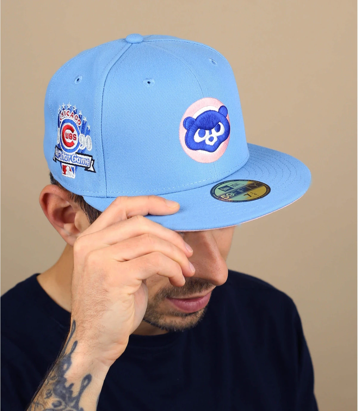 NEW ERA Side Patch 5950 Chicago Cubs Sky Pink 3 NEW ERA Side Patch 5950 Chicago Cubs Sky Pink