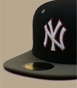 NEW ERA Side Patch 59Fifty New York Yankees Black New Olive -Monde Chapeau side patch 59fifty new york yankees black new olive 2