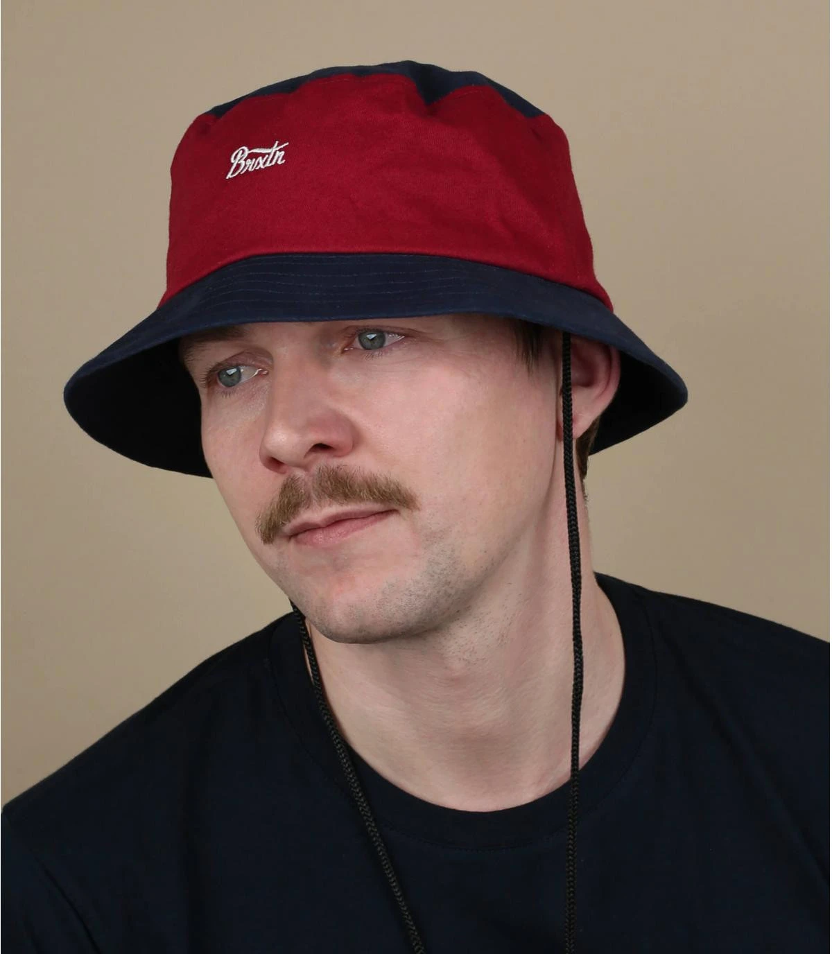 Brixton Stith Bucket Washed Navy Lava Red 3 Brixton Stith Bucket Washed Navy Lava Red