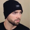 Tessy Cuff Beanie Black 2 Tessy Cuff Beanie Black -Monde Chapeau tessy cuff beanie black