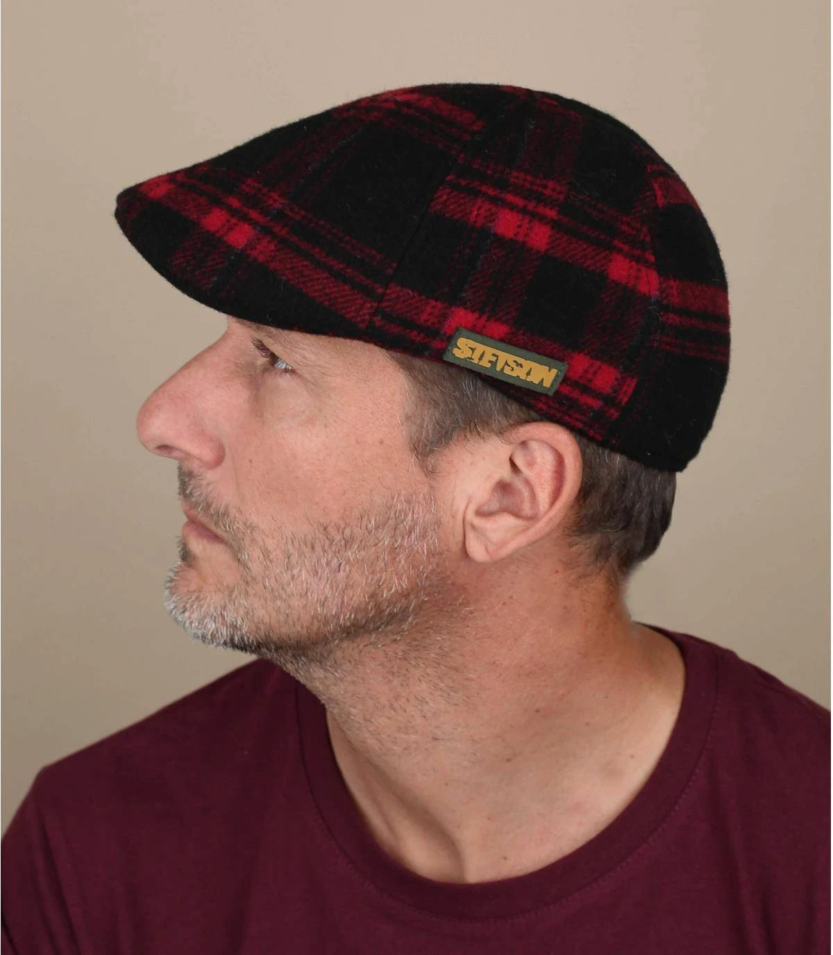 Stetson Texas Virgin Shadow Plaid Red Black 3 Stetson Texas Virgin Shadow Plaid Red Black